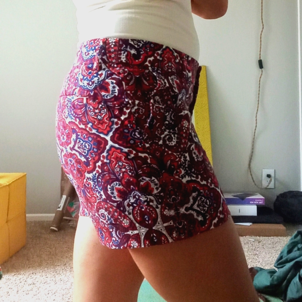 Vibrant red blue shorts